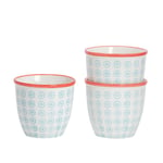 Hand-Printed Plant Pots 14cm Pack of 3