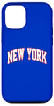 Coque pour iPhone 12/12 Pro Retro New York Hommes NY Bleu Orange Femmes Vintage NY Blanc Tee