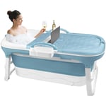 Aufun - Baignoire Pliable Idéale pour Salle de Bain, Douche et Balcon, Avec Housse et Rouleaux de Massage, Panier à Savon, Baignoire Portable en