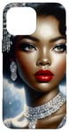 iPhone 16 Pro Max Glamorous Black Woman In Silver Art With Vintage Style Case