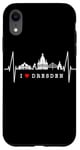 Coque pour iPhone XR Skyline de Dresde Heartbeat Coeur Allemand I Love Dresden