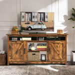 Large TV Stand Industrial Storage Sideboard Vintage Rustic Metal Media Cabinet