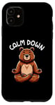 Coque pour iPhone 11 Brown Bear Calm Down Yoga Méditation