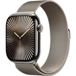 Apple Watch Series 10 GPS + Cellular - 46mm - Boîtier Natural Titanium - Bracelet Natural Milanese Loop - M/L