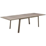 Table de jardin extensible Pavane seigle & praline 10 places en aluminium traité époxy - Hespéride