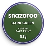 Snazaroo - Peinture Pour Visage et le Corps, Maquillage Pour Visage et Déguisement, Pour Enfants et Adults,Fard 18 ML, Couleur Vert Fonce