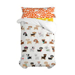 HappyFriday Mr Fox Dogs Duvet Cover Set Multicolor 105 Bed 2 Pieces