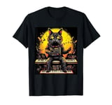 Cat piano Retro Synthesizer Keyboard Music Producer T-Shirt