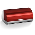 Morphy Richards 46241 Accents Roll Top Bread Bin, Stainless Steel, Red