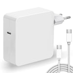 Chargeur USB C, 96W USB C Adaptateur pour Mac Book Pro, Chargeur 96W Type C Remplacement pour 87W, 61W, 30W, 29W avec Câble USB C Compatible avec Mac Book Air/Pro/Retina, iPad Pro, iPhone, Samsung