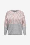 Only Carmakoma - Tröja carJade Zebra L/S O-neck Knt - Grå