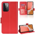 Pour Samsung Galaxy A53 5G Housse Téléphone Flip en PU Cuir Etui Samsung Galaxy A53 5G étui de Protection rouge