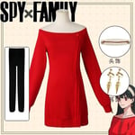 Anime SPY×FAMILY Yor Forger Cosplay-asu naisille rento punainen villapaita minihame Yor prinsessamekko Halloween-jouluasu