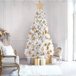 Sapin de Noël Artificiel - Créez l'ambiance de Noël Parfaite - Sapin de Noël Blanc avec Fausse Neige 320 Branches - Blanc - 150 cm