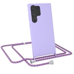 For Samsung Galaxy S23 Ultra Phone Chain Silicone Phone Case Purple