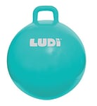 LUDI - Ballon Sauteur XXL Bleu - Jouet Sauteur Gonflable - Plastique PVC épais et résistant - Développe la motricité - Jouet d'intérieur et extérieur - Diamètre 55 cm - Dès 5 Ans