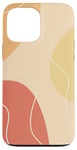 Coque pour iPhone 13 Pro Max Couleur neutre bohème marron, beige, rouge et jaune moutarde