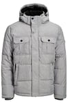 New Mens Jack & Jones Jcowill Quilted Puffer Jacket Light Grey Size M