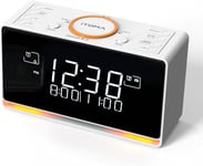 Réveil Radio Dab Et Fm Avec 40 Presets, Bluetooth, Double Alarme, Minuterie De Sommeil, Contrôle De Gradation, Chargeur Usb Et Pr Casque 728