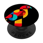 Illustration géométrique minimaliste faucon à queue rouge Art oiseau PopSockets PopGrip Interchangeable