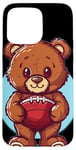 Coque pour iPhone 15 Pro Max Joli costume d'ours en peluche de football