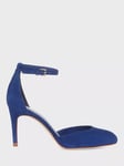 Hobbs Elliya Two Part High Heel Suede Court Shoes, Cobalt