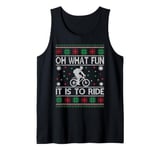 Oh What Fun It is To Ride Biker Santa Xmas Christmas Tank Top