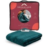 Dreamland Hurry Home Deluxe Velvet Throw Electric Blanket Emerald Green160x120cm