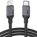 Nopea latauskaapeli iPhone USB-C - Lightning PD 20W, 1m, musta