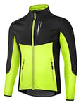 INBIKE Veste Cyclisme Homme Hiver Chaud Veste VTT Homme Impermeable Veste Velo Homme Hiver Coupe-vent pour Running, Excercice, Velo, VTT Noir&Vert L