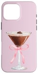 Coque pour iPhone 16 Pro Max Esthétique Rose Matrini Y2K Coquette Espresso Martini Lover