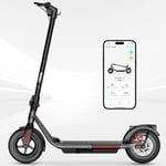 Trottinette Electrique Adulte Scooter Électrique Pliable pour Les et Les Adolescents,15 Mph & 48km Range,e Scooter Portable de 10'' Pneumatic & Solid Tires,Double Système de Freinage