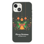 iPhone 15 Flexibel Plast Jule Skal - Merry Christmas - Julkrans och Julklocka