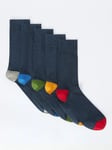 John Lewis Heel/Toe Socks, Pack of 5, Navy/Multi