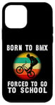 Coque pour iPhone 12 mini Born To BMX Forced To Go To School Rasta Sunset Vintage