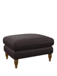 John Lewis Camber Leather Footstool, Light Leg