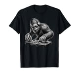 DJ Bigfoot Music Mixer Sasquatch Spinning & Cutting Tracks T-Shirt