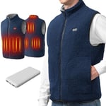 LABCOOL Gilet Chauffant, Veste Chauffante Homme Femme avec 5V 12000mAh Batterie incluse, USB Polaire Chauffant avec 3 Niveaux de Chauffage, 6 Zones Chauffante, Blouson Sans Manche Chauffante