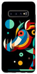 Coque pour Galaxy S10+ Minimalisme géométrique Illustration moderne Warthog Art