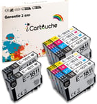 Cartouche d'encre Compatible pour Epson 18XL Expression Home XP-102 XP-205 XP-212 XP-215 XP-225 XP-302 XP-305 XP-312 XP-315 XP-322 XP-325 XP-405 XP-412 XP-415 XP-422 XP-425 (4BK 2C 2M 2Y)