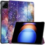 EIDERWOOD Xiaomi Pad 6S Pro Tri-Fold Deksel i Kunstskinn med Sleep-Funksjon - Galaxy