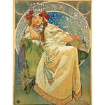 Wee Blue Coo Alphonse Mucha Princess Hyacinth 1911 Old Master Painting Wall Art Print Mur Décor 30 x 41 cm