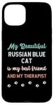 Coque pour iPhone 15 Plus Chat bleu russe, maman, papa, propriétaire, amant, thérapeute et ami