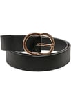 Urban Classics Small Ring Buckle Belt, Black/Gold, M