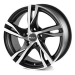 MAK Stockholm Mattsvart/polerad 18x8,0 5/108 ET55 N63,4