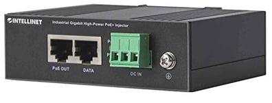 Intellinet Industrial Gigabit High-Power PoE+ Injector, 1 x 30 W Port, IEEE 802.3at/af Power over Ethernet (PoE+/PoE), Metal Housing