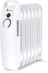 PureMate Oil Filled Radiator, 700W - Portable 7 Fin Electric Heater