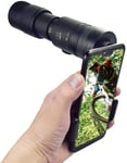 Télescope monoculaire à zoom super téléobjectif 4K 10 300X40mm, objectif prisme BAK4, monoculaire de vision nocturne anti-buée étanche avec trépied pour téléphone intelligent pour regarder, chasser, c