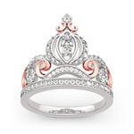 Jeulia "Cinderella's Dream Pumpkin Carriage Sterling Silver Ring for Women Engagement Wedding Promise (O 1/2)