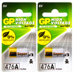 2 x GP 476A Alkaline Super batteries 6V 4LR44 A544 V4034PX 28A 4G13 Pack of 1